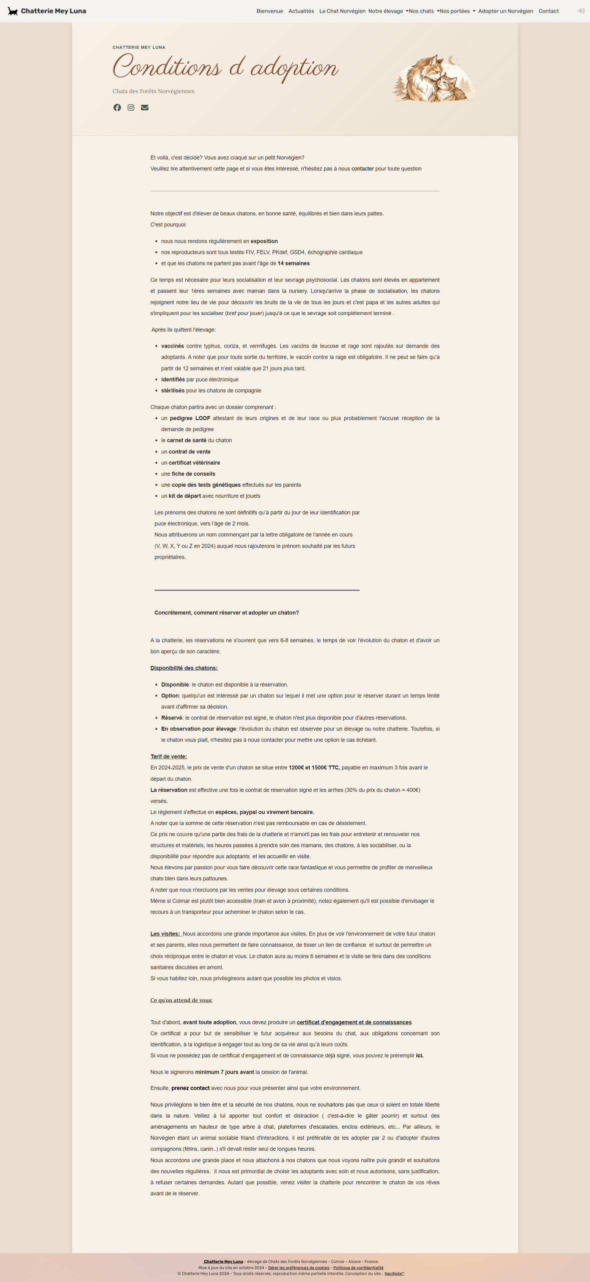 Ancienne page Conditions d’adoption de la Chatterie Mey Luna