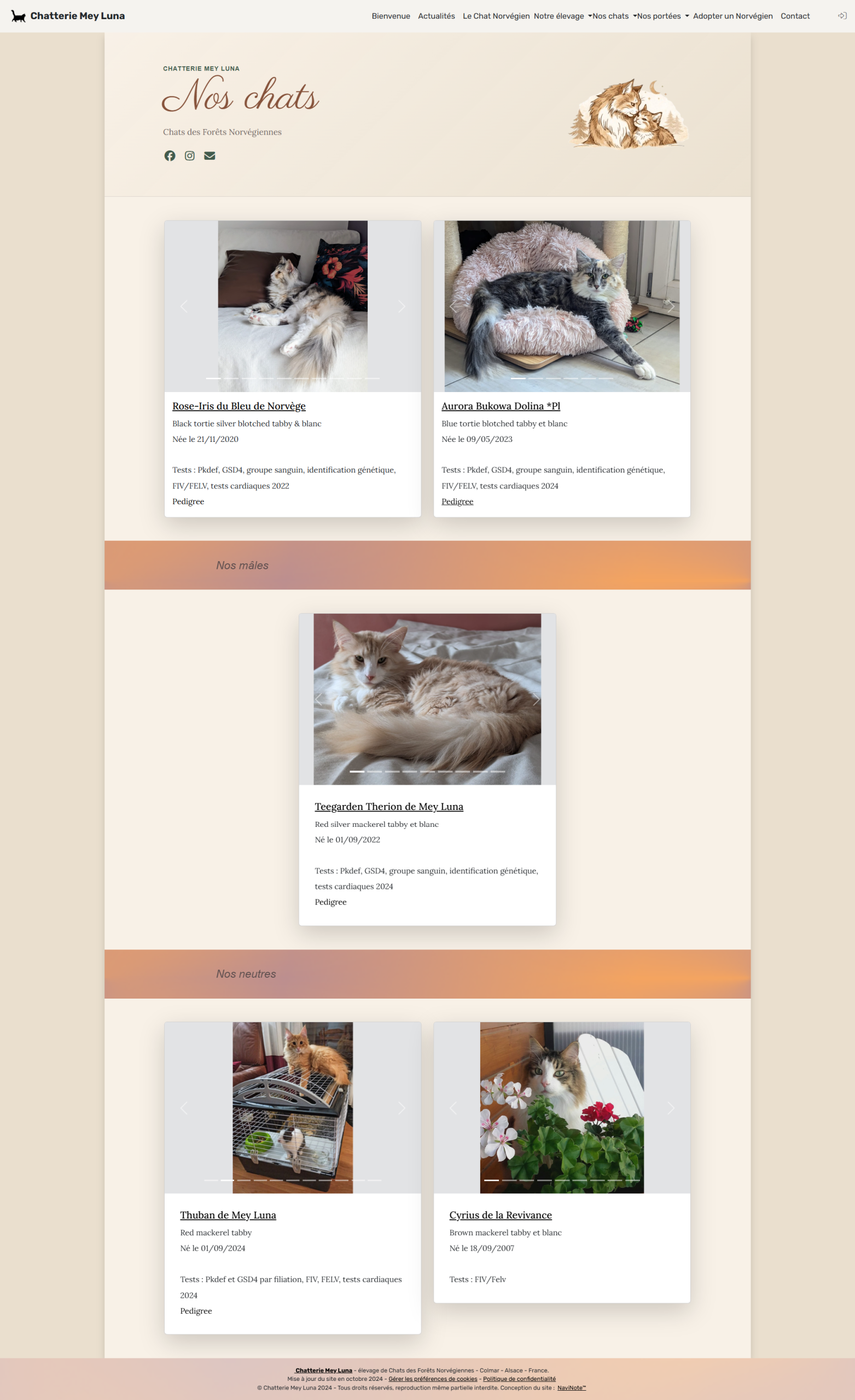 Ancienne page Nos chats de la Chatterie Mey Luna