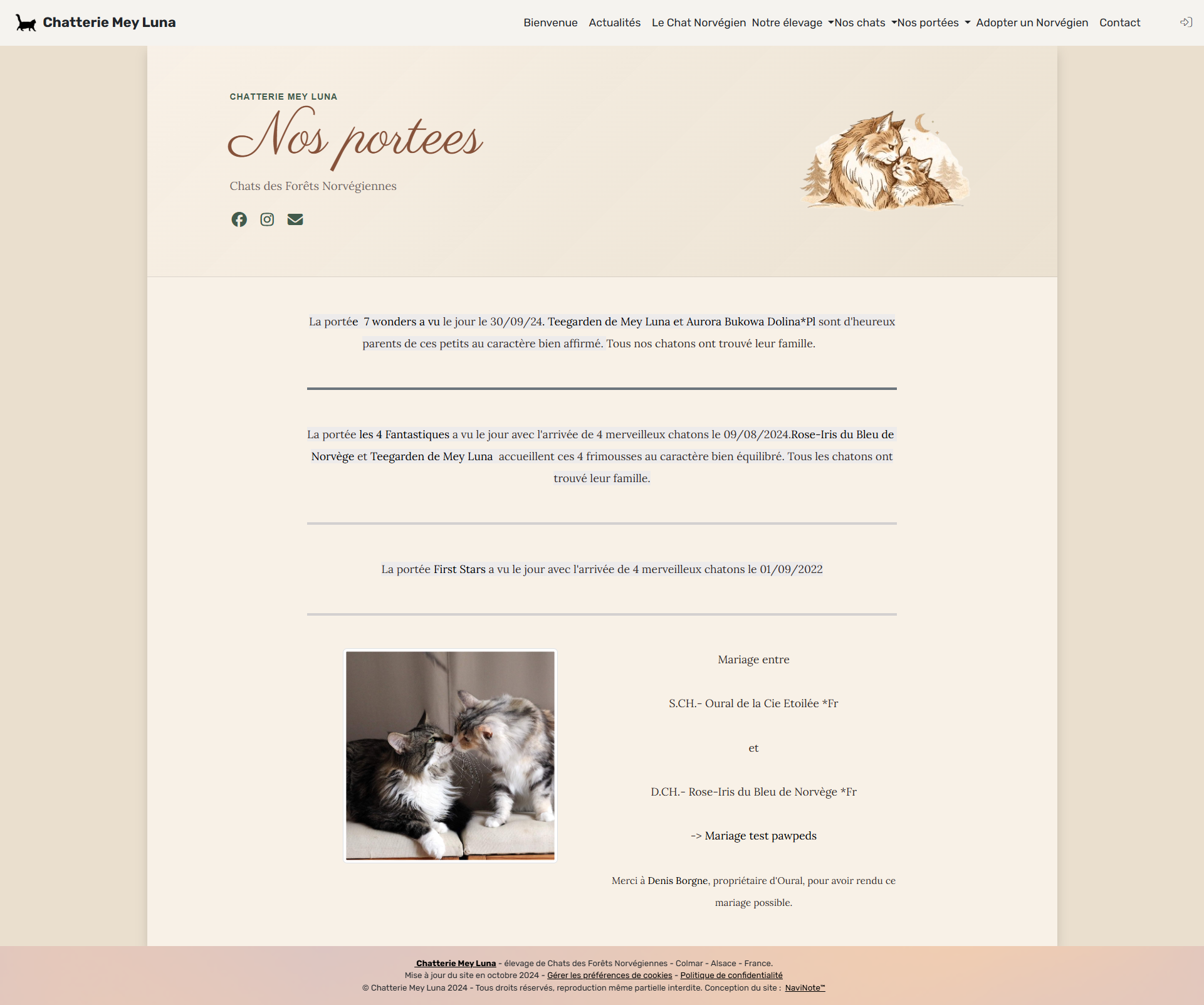 Ancienne page Nos portées de la Chatterie Mey Luna