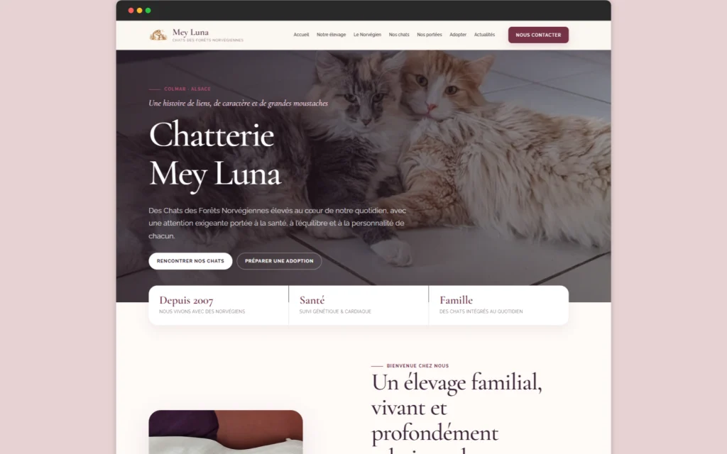 Site internet Chatterie Mey Luna