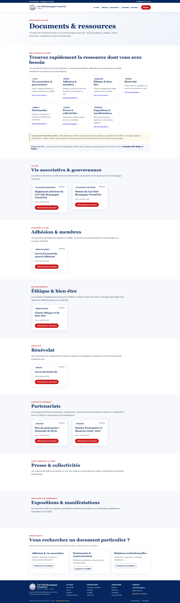 Bibliothèque Documents et ressources du Cat Club Bourgogne Grand Est